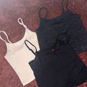 Black and white cropped tank top set